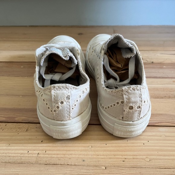 Converse All Star Beige Lace Paisley Low Top Platform‎ Sneakers Women's Size 7 - Picture 3 of 11
